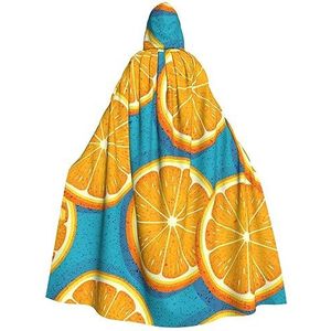 Verse Oranje Fruit Hooded Mantel Unisex Volledige Lengte Mantel Cape Halloween Kerst Mantel Cosplay Kostuums Party Cape