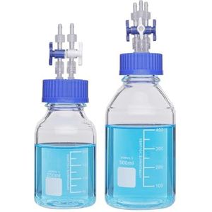 GL45 Veiligheidsdeksel voor het bemonsteren van restvloeistoffen met omschakelventiel, deksel voor flessen van 100-1000 ml GL45 (100 ml-3 mondjes)