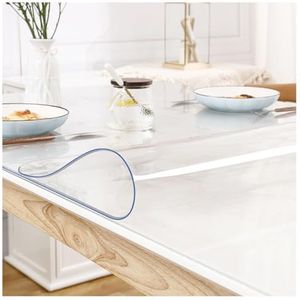Doorzichtige tafelbeschermer, transparant tafelkleed met een dikte van 1,5 mm, transparante waterdichte PVC-tafelkleedbeschermer, afwasbaar doorzichtig plastic tafelkleed, for thuiskeuken(100x220cm/39