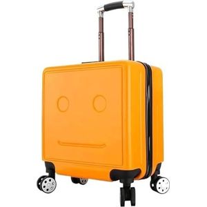 Bagage Bagage Verstelbare Trolleykoffer Voor Op Reis Instappen Combinatieslot Handbagage Trolley Koffer (Color : Yellow, Size : 18inch)