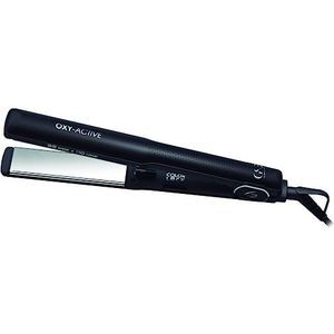 GA.MA Italy Professional, G-Style Oxy-Active stijltang voor lang en breed haar, Oxy-Active technologie voor glanzend haar, extra brede kralen voor snel stylen, vaste temperatuur 230°C, zwart