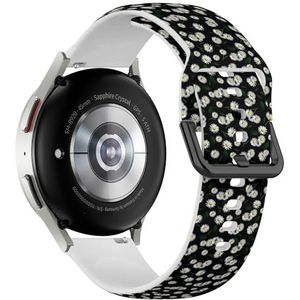 Sportieve zachte band compatibel met Samsung Galaxy Watch 6 / Classic, Galaxy Watch 5 / PRO, Galaxy Watch 4 Classic (Daisy Floral) siliconen armband accessoire
