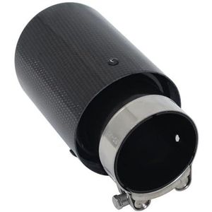 eindpijp Uitlaatsysteempijp Dempers Sproeier Universeel Krimpen Roestvrij Zwart Auto Glanzend Koolstofvezel Demper Tip uitlaat(57mm-76mm)