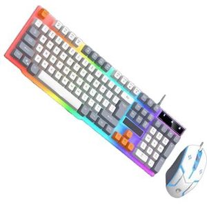 KUAIYIJU Gaming Toetsenbord En Combo LED Backlit 104 Key Toetsenbord Mechanische Voelen USB Corded Toetsenbord Voor PC