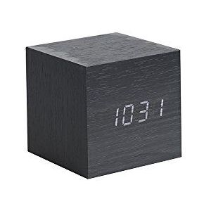 Karlsson Wekker Mini Cube Zwart LED 8x8cm