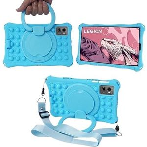 360 roterende siliconen hoes geschikt for Lenovo Legion Y700 2023 2022 8,8"" standaardhoes met handgreep schouderriem(SkyBlue,For Y700 2022)