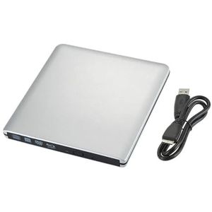 Ultraslanke externe optische drive met 4K Blu-Ray-brandfunctie, USB 3.0, dvd-weergave, 3D Blu-Ray R/W, cd-/dvd-brander