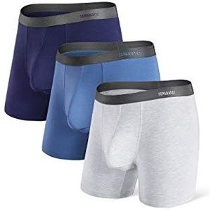 Separatec Heren Boxershorts Ondergoed bamboe vezel Comfortabele Retro Shorts Elastisch Zacht Classic Fit Ondergoed Trunks