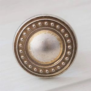 PONNYC Zilveren kast handgrepen en knoppen kledingkast dressoir trekt vintage keuken kast deurknop retro meubels hardware 1 stuk (kleur: alleen grote knop)