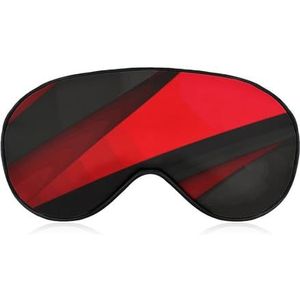 Rood-zwart slaapmasker met verstelbare riem, comfortabel en zacht oogmasker voor slaaplicht, blokkering, lichtgewicht en ademende oogbedekking voor mannen en vrouwen