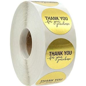 500 Vellen/Rol Ronde Etiketten Bedankt Verpakking Sticker voor Snoep Zak Geschenkdoos Verpakking Zak Kerstfeest Bruiloft Decor 1Inch-17-goud dank u