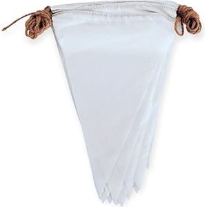 a sunny day vlaggenlijn - stof - 100% katoen - wit - vlaggetjes slinger - bruiloft decoratie - 10 meter