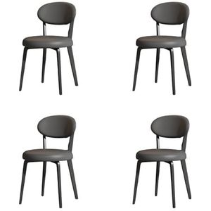 Eetkamerstoelen Casual eetkamerstoel Waterdichte leren stoel Comfortabele stoel met zachte rugleuning Moderne keukenstoel Koffiestoel voor Thuiskeuken en Café-bar (Color : E, Size : 4pcs)