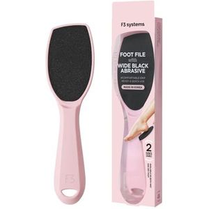 F3 Systems, Brede Emery Voetvijl, Dubbelzijdig Pedicure Tool, Kolossale Voetvijl voor Mannen & Vrouwen, Effectief voor Gebarsten Hiel, Eelt Remover, Voetscrubber, Professionele Voetvijl (Roze)