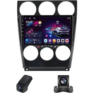 Android 13 Auto Radio geldt voor Mazda 6 II GH 2007-2012 met Bluetooth Navi 9 inch Touchscreen Auto Radio met FM/RDS 4GLTE 5GWiFi/AM Stuurwielbediening Achteruitrijcamera(NF-7)