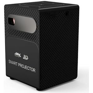 Mini-projector, 2500 lumen draagbare led-projector, ondersteuning 1080P 4K 3D Moives Android 9.0 Wifi Theater Projetor voor Outdoor Travel (4G 64G zwarte kleur)