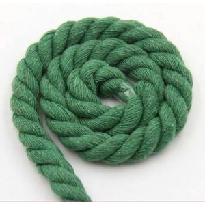 100% katoen 10 meter 3 aandelen gedraaide katoenen koorden 10 mm DIY ambachtelijke decoratie touw katoenen koord voor tas trekkoord riem 20 kleuren-groen