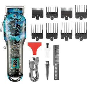 Tondeuse voor mannen, tondeuse professionele tondeuse elektrische haarsnijmachine, draadloze transparante led-tondeuse voor mannen