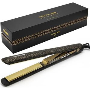 Corioliss C3 | Professionele Stijltang | Extra Lange Titanium Platen | Perfect voor Steilen en Golven | Tot 235° | Ionisch | Antifrizz | Luipaard Goud