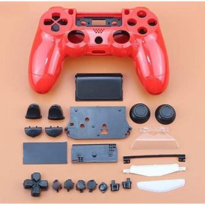 Full Housing Shell Case Cover met knoppen voor Sony Playstation 4 PS4 JDM-011 JDM-001 draadloze controller (rood)