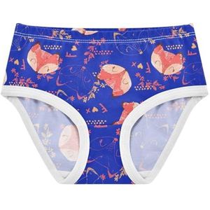 YOUJUNER Meisjesondergoed Leuke Vos Gezicht Patroon Peuter Slipje Katoenen Broek Kleine Meisjes Slips Comfort Kids Onderbroek, Meerkleurig, 6 jaar