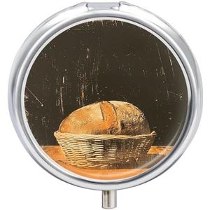 Brood in mand pillendoos mini pillendoosje zak pillendoosje voor mannen reizen pillendoos schattige pillenorganizer 3 compartimenten medicijnpil organisator pillenhouder