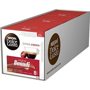 NESCAFÉ Dolce Gusto Espresso Buondi, 48 koffiecapsules (intensiteit 8, fluweelzachte crème), verpakking van 3 stuks (3 x 16 capsules)