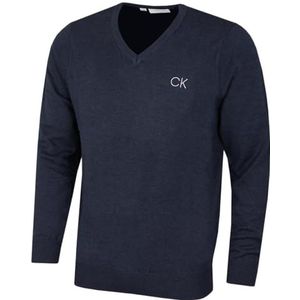 Calvin Klein Heren V-hals Tour Duurzame Golfsweater - Marinee - M