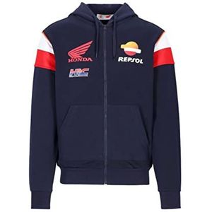 Sweatshirt met capuchon met ritssluiting Repsol Honda Racing Team, officiële MotoGP, Blauw, L