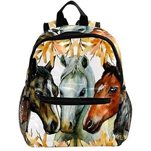 Herfst Paard Herfst Leuke Mode Mini Rugzak Pack Tas, Meerkleurig, 25.4x10x30 CM/10x4x12 in, Rugzak Rugzakken