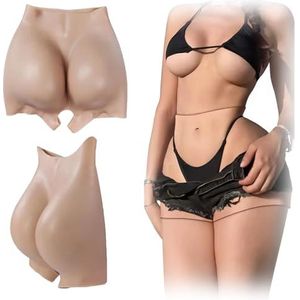 SoTUCR Siliconen Buttock Shaper Slipje Realistische Heup Open Kruis Shapewear Kont Gewatteerde Push-Up Panty Voor Crossdresser Cosplay,Color 3,L