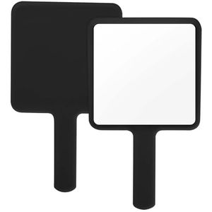 Handspiegel, make-upspiegel, professionele vierkante handspiegel, handspiegel, douchespiegel, kappersspiegel, scheren of make-up, doe-het-zelf (zwart)