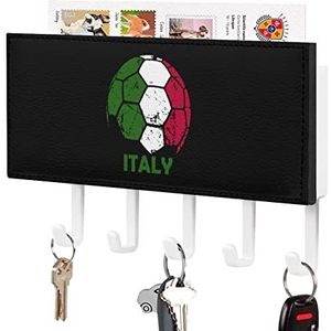 Italiaanse Vlag Voetbal Sleutelhouder voor Muur met 5 Haken Brief Kapstok Home Decor Keuken Slaapkamer Kantoor