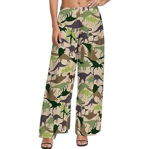 Camouflage dinosaurussen dames casual wijde pijpen lounge broek comfortabele losse joggingbroek joggingbroek broek