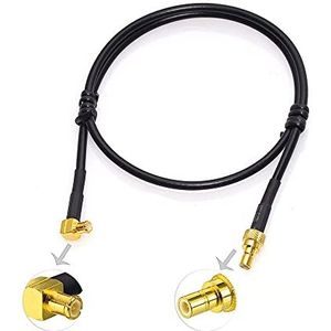 Eightwood DAB Antennekabel SMB Adapter MCX Male haaks op SMB-adapter RG174 40 cm 1,3 ft kabel Compatibel voor DAB-autoradio FM Antenne Blaupunkt Beat TechniSat Pioneer Sony Kenwood Alpine JVC