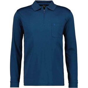 RAGMAN Heren SoftKnit-poloshirt met lange mouwen met rits XL, donkerblauw 793, blauw