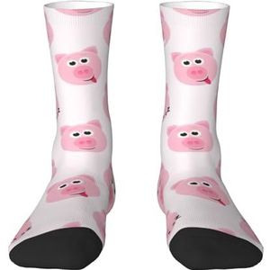 zkyfll Grappige Roze Varken Gezicht Print Volwassen Sokken Crazy Fashion Grappige Cool Gepersonaliseerde Sokken Voor Mannen Vrouwen Unisex