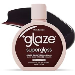 Glaze Supergloss Conditioning Hair Gloss– For Dark Espresso Brown, Unbleached Hair– Adds Shine, Boosts Color, Semi-Permanent Color-Depositing Mask– 190ml