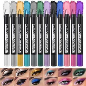 Sitovely 12 stuks crème oogschaduwstift, metallic oogschaduwstick, glitter glans, oogschaduwstift, veegvaste en waterdichte matte oogbleekstift, wit, rook, zwart, bruin (B, M)