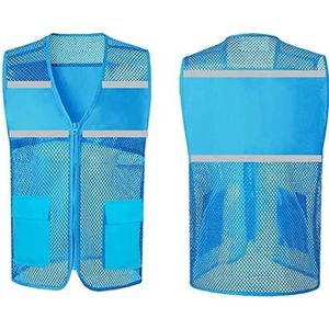 Kamizelki bezpieczeństwa, Mesh Rits Outdoor Werkvest for Heren Dames Met Zakken Multicolor Meerdere Maten(A,XXL)