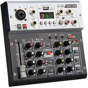 Multifunctionele 5-kanaals Opname Geluidskaart Audiomixer, 5.0 Bluetooth-verbinding For Livestreaming, Zangopname Breed Toepasbaar