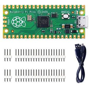 GeeekPi Raspberry Pi Pico Flexibele Microcontroller Mini Development Board, gebaseerd op de Raspberry Pi RP2040, Dual-Core Arm Cortex M0+ processor, tot 133 MHz, ondersteuning C/C++ / Python