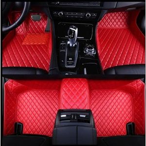 Automattenset Auto Vloermatten Voor Citroen C4 2012-2017 Auto Interieur Accessoires Lederen Tapijten Tapijten Voet Pads Automatten Set (Color : Rood)