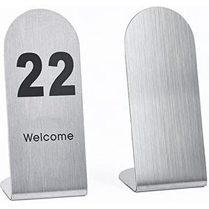 Roestvrijstalen tafelnummers voor tenten, Set 1 tot 25/50/100, 3 combinaties, tent-stijl tafelnummerstandaards(L Type,1 to 25)