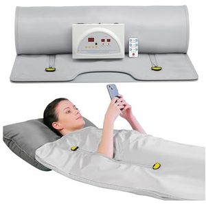 Saunadeken, Vetverbrandende saunadeken, lichaamsdetox Oxford-doek verwarming for thuis spa-therapie schoonheidssalon (ritsstijl)(Silver)