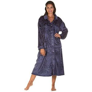 Lady Olga zacht gevoel reliëf fleece Nachtkleding in 3 stijlen Zip Gown, Button Dressing Jurk of Bed Jacket