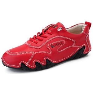 Women Orthopedic Walking Shoes For Women Soft Soled Pure Cowhide Corrective Loafers For Women Walking Boots For Women (Color : Red, Size : 37 EU)
