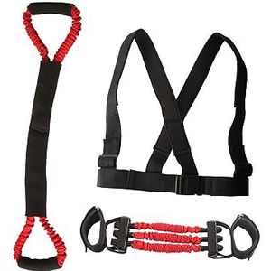 Amagogo Boksweerstandsbanden Set Trekkoord Home Gym Krachttraining Oefenband met schuimhandvatten voor stoten, schaduwboksen, dames, heren, Mma, Rood