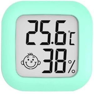 LCD Elektronische Temperatuur-vochtigheidsmeter Binnenthermometer Hygrometer Thuisvochtigheidsmonitor Thermometer Meter Sensormeter Nauwkeurige Monitor(Green)