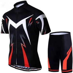 TBCAZEE Heren wielertruiset, sneldrogend fietsshirt en 6D gevoerde fietsbroek, sneldrogend en vochtafvoerend(Color:A,Size:L)